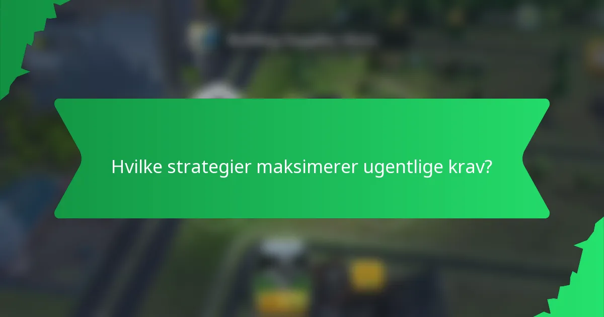 Hvilke strategier maksimerer ugentlige krav?